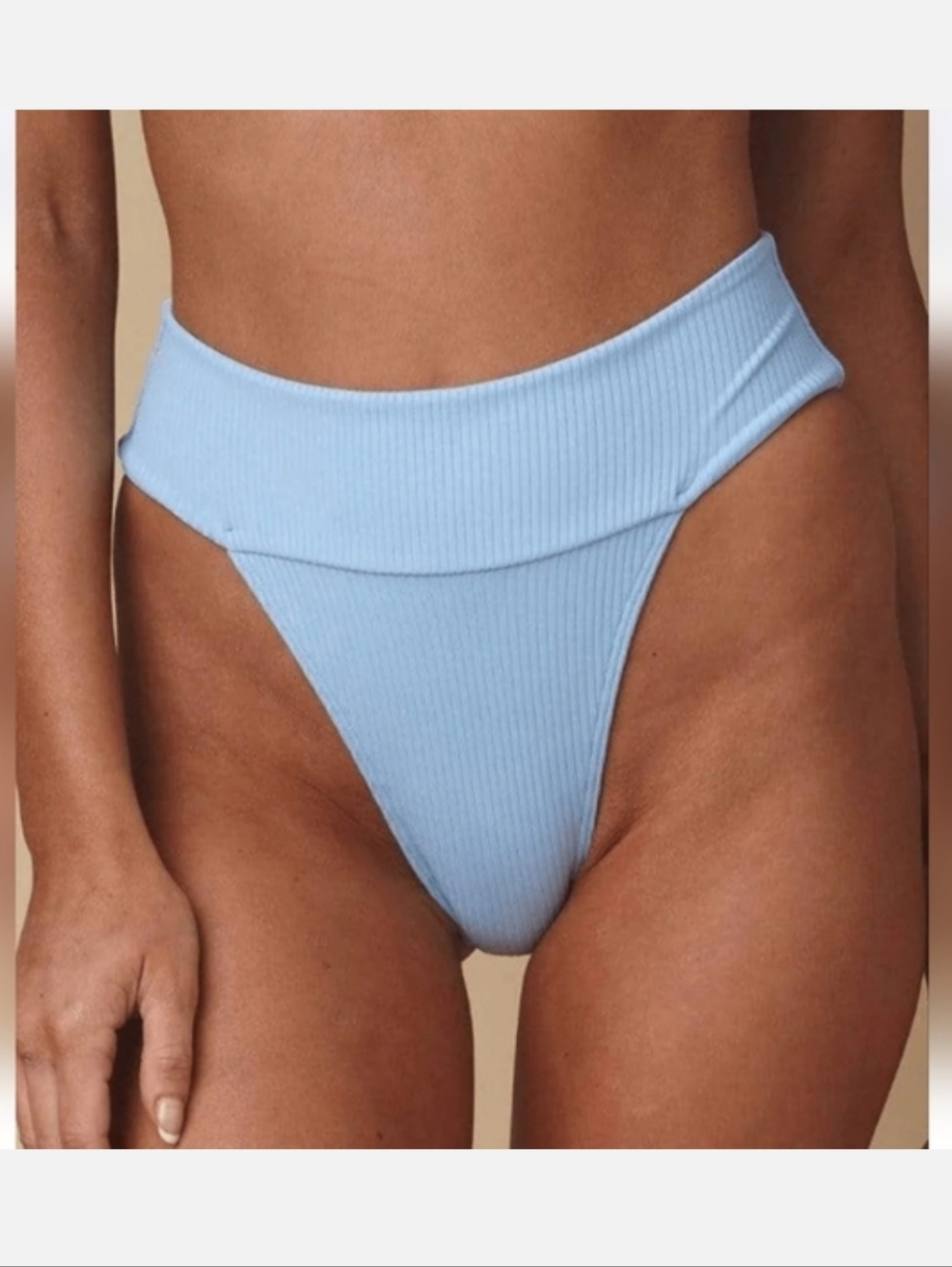 Montce Pale Blue Ribbed Underwire Bikini Set - Picture 5 of 8